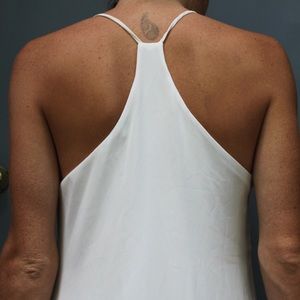 White sheer halter dress